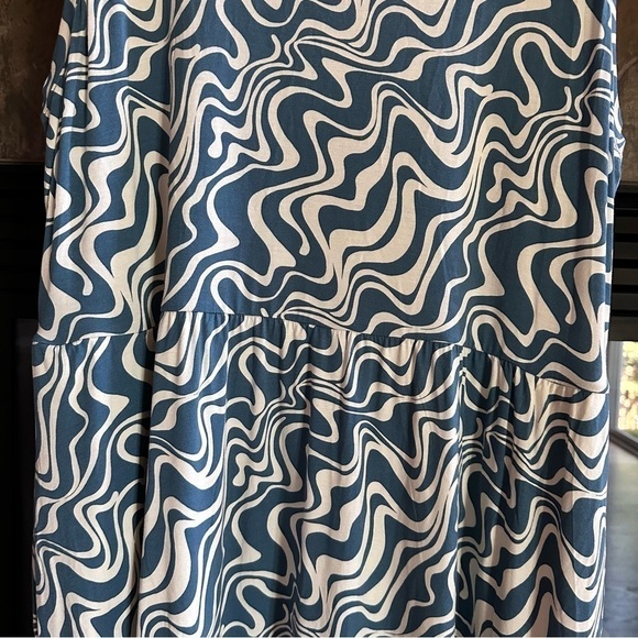 Ava & Viv Asymmetrical Sleeveless Blue Midi Dress Size 3X NWT - Picture 7 of 13